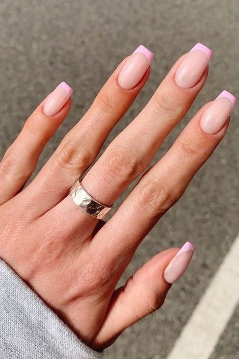 soft pink french nails