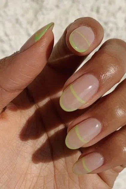 Yellow Green August nails