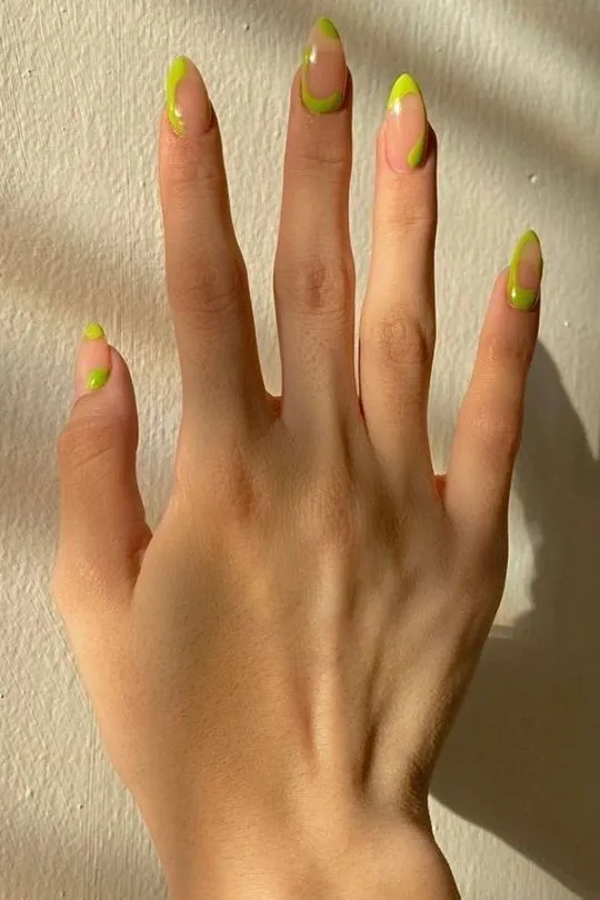 Yellow Green August nails