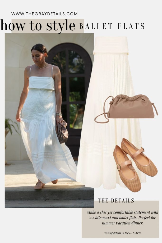 how to style ballet flats with maxi dress