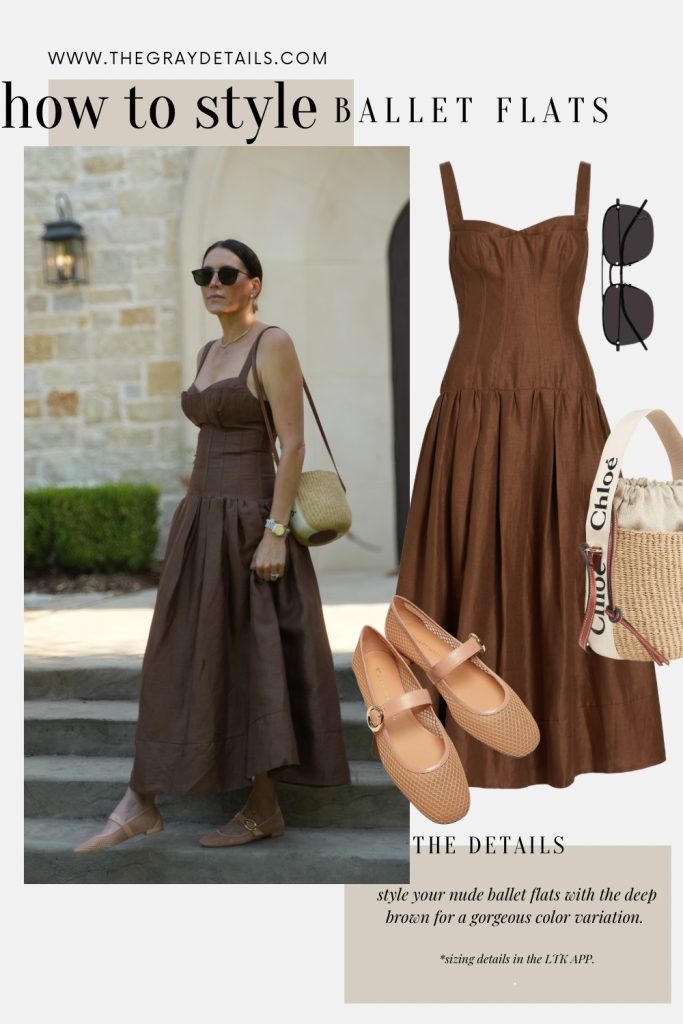 how to style ballet flats with midi dress