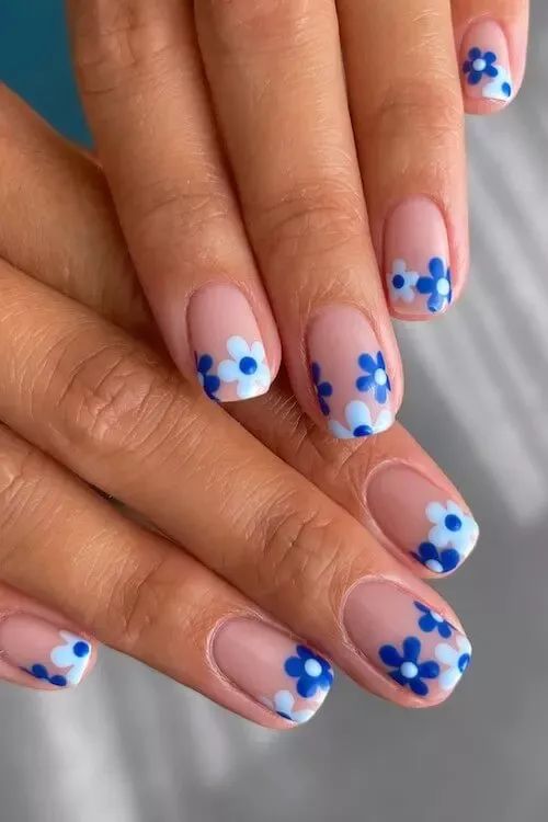 bright floral nails