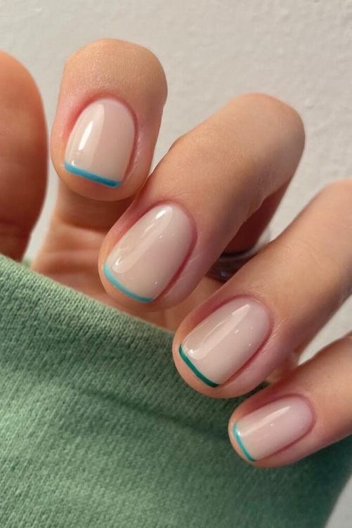 bright micro french tip nails