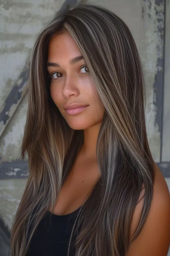 Dark Hair with Highlights style