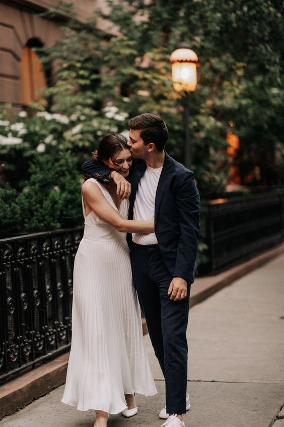 white maxi dress Engagement Photo Outfits