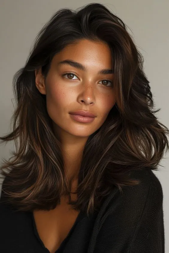 Dark Brown hair