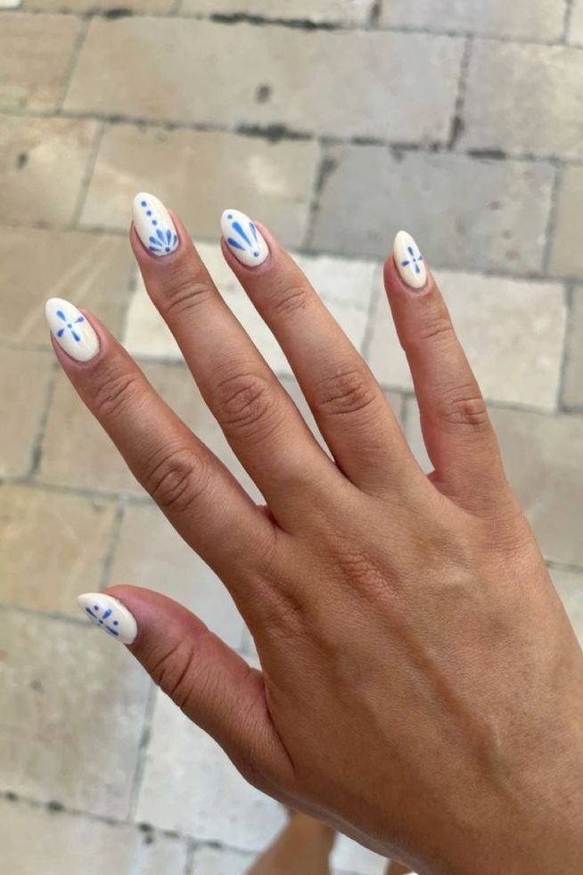 Greece vacation inspired nails