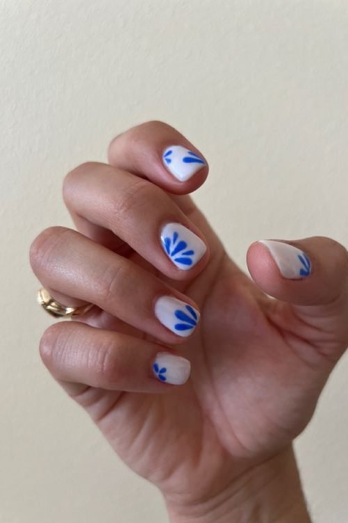 Greece vacation inspired July Nails