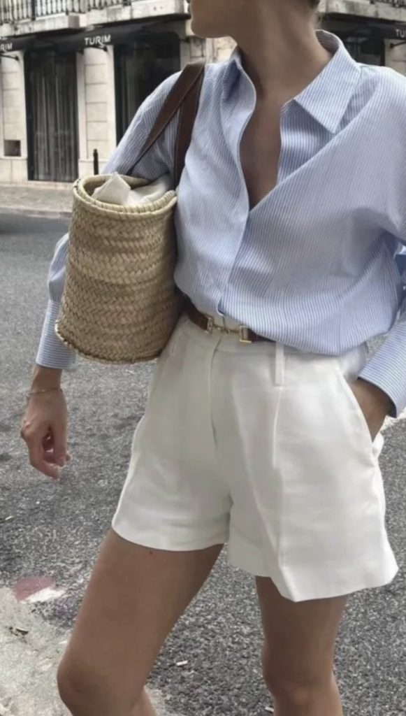 shorts and button down outfit idea