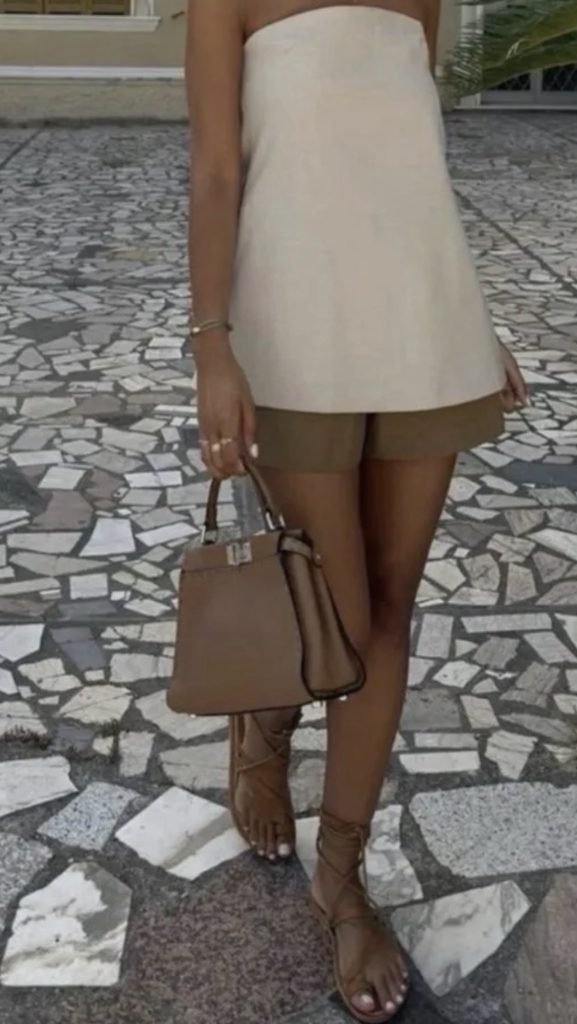 neutral shorts Outfits