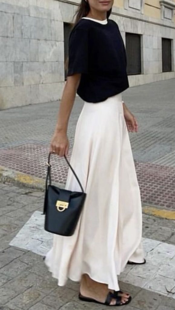 White skirt outfit