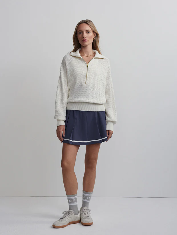 navy and white tennis skirt Outfit