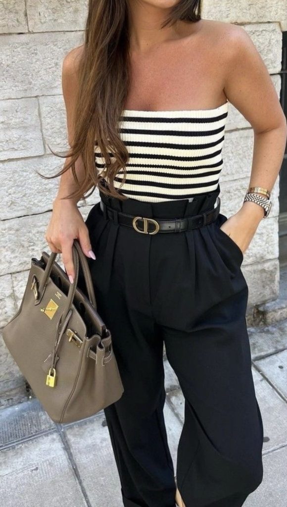 black trousers travel outfit