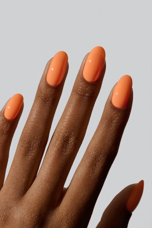 bright peach nails