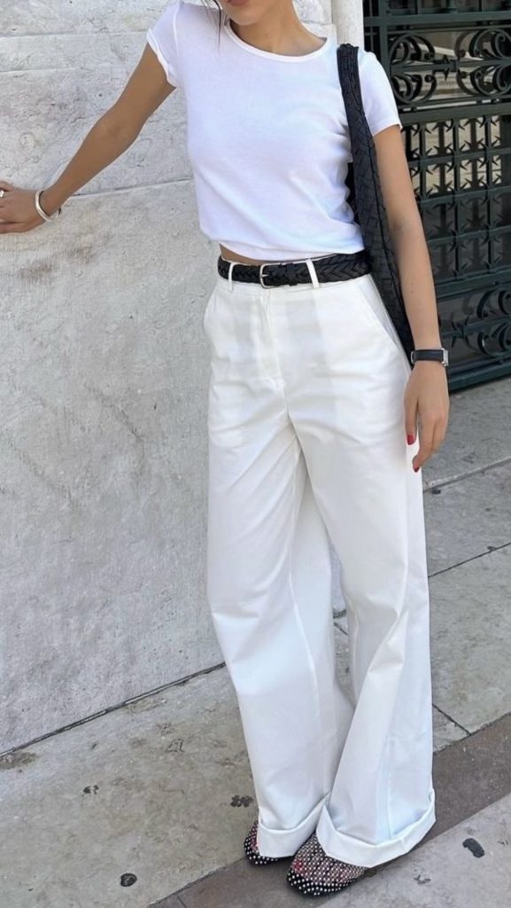 chic white trousers Outfits