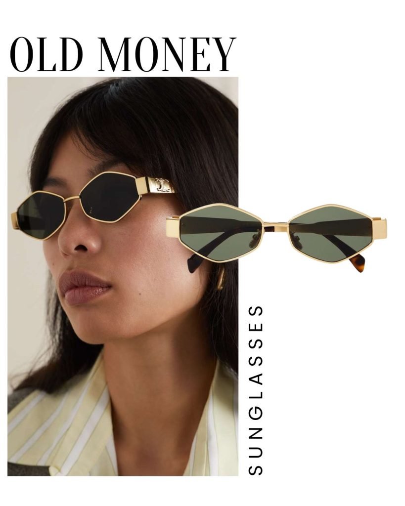 CELINE EYEWEAR Triomphe hexagon-frame gold-tone sunglasses