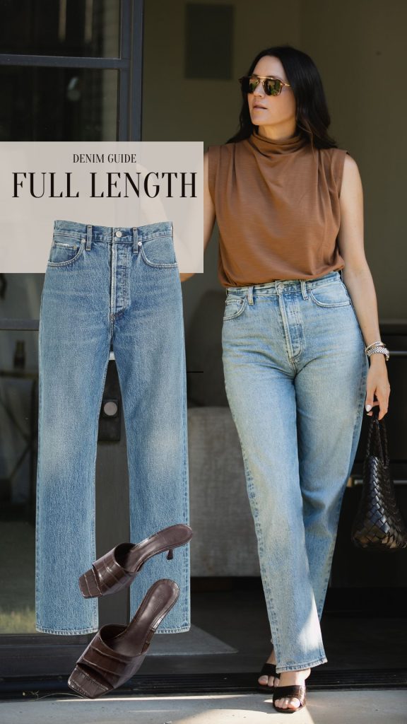 Full length denim and Straight Leg denim outfit ideas