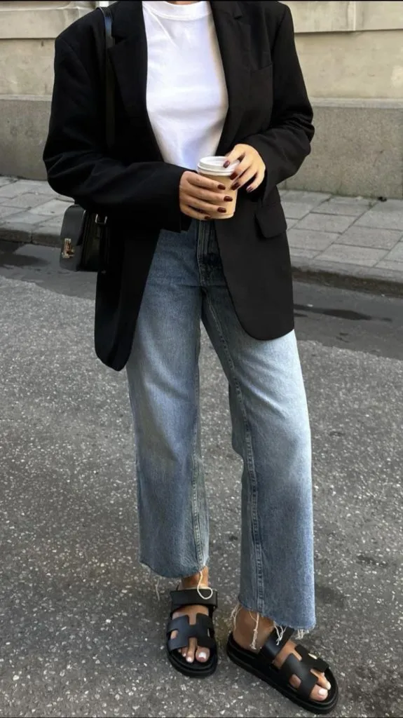 blue denim Outfit idea