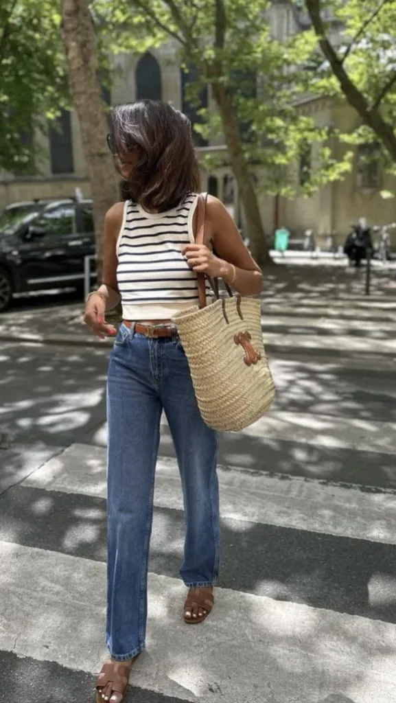 classic blue denim Outfit idea