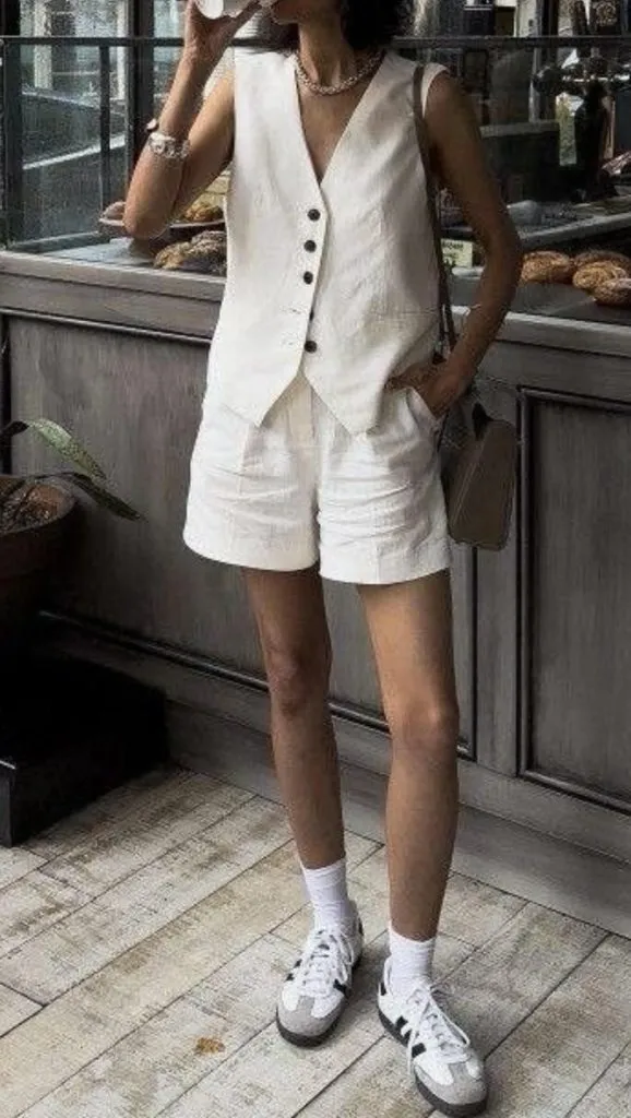 White Shorts Outfits | Classy Casual Outfits for Moms on the Go