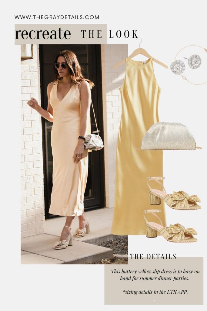 Butter yellow slip dress