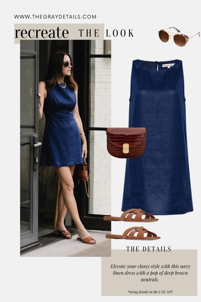 Navy linen dress | Summer Neutral Outfits