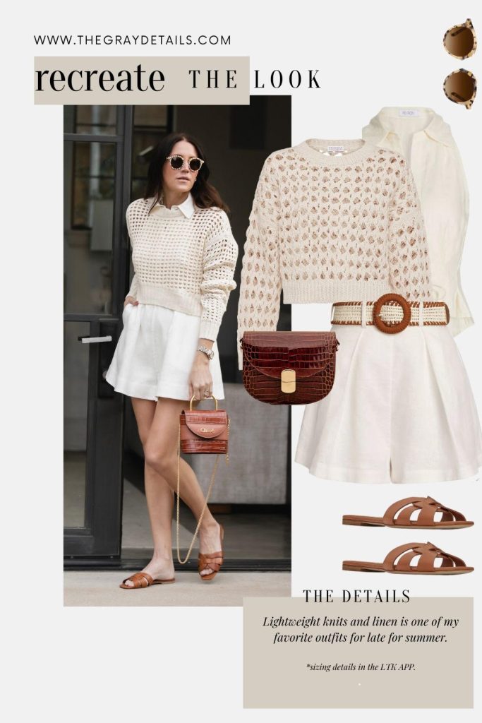 lightweight knits and linen outfit