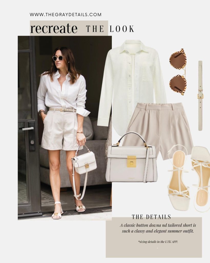 classic button down and tailored shorts