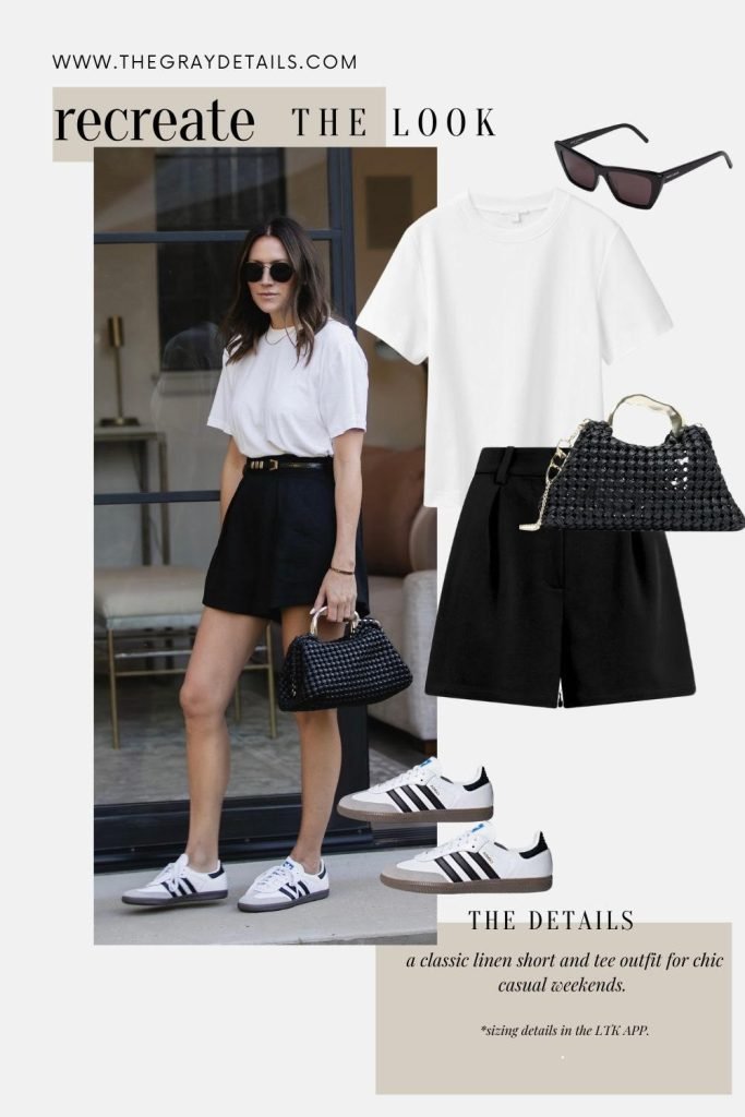 linen shorts and tee | Summer Neutral Outfits