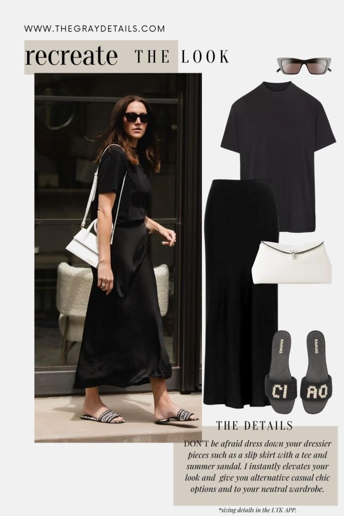 slip skirt and tee