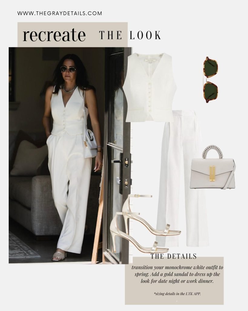 Transitional white monochrome outfit | Summer Neutral Outfits