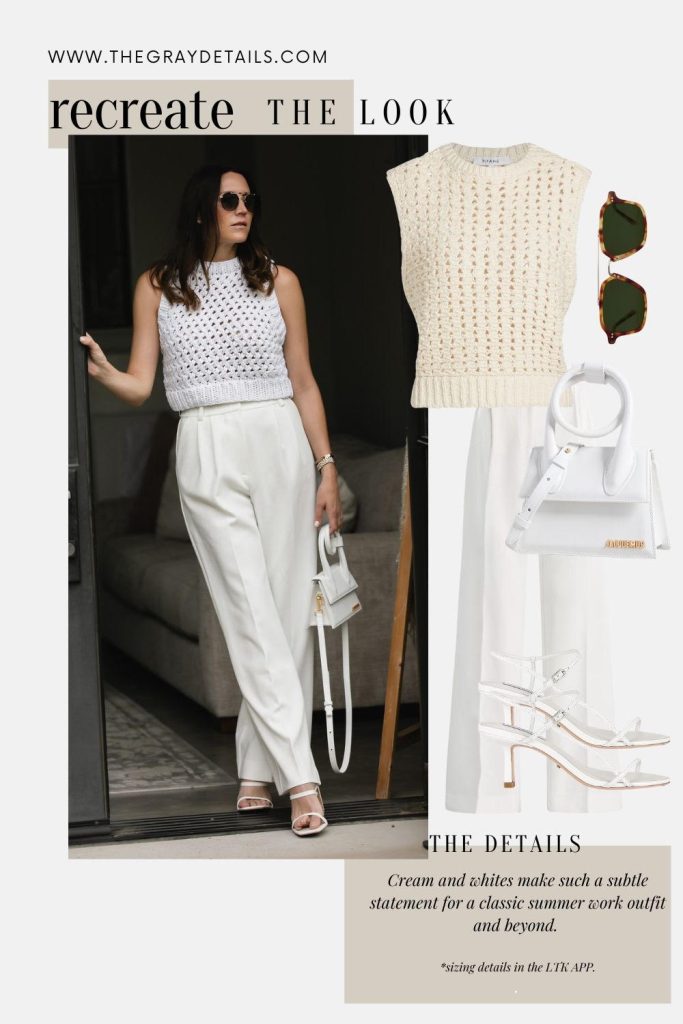 Cream and white summer outfit | Summer Neutral Outfits