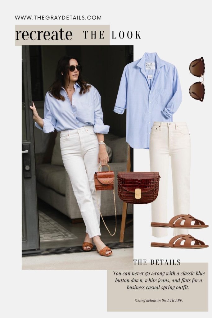 Blue button down and jeans