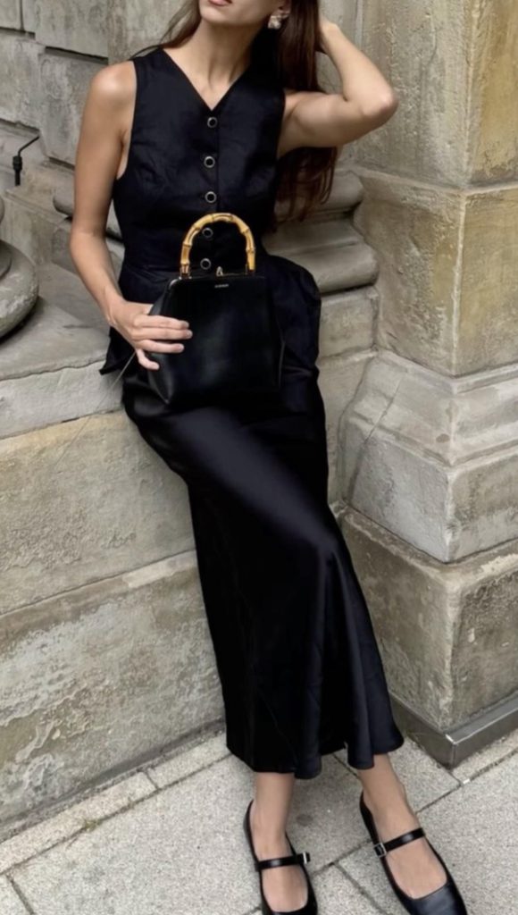 Black Slip Skirt Outfits