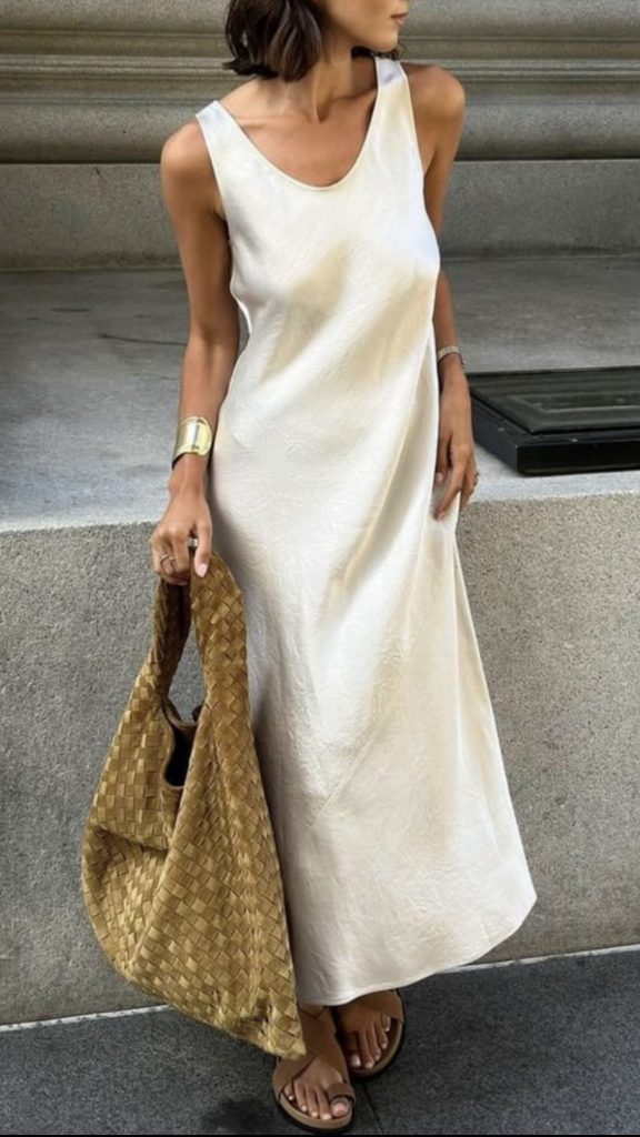 Cream Dress August Outfit Ideas