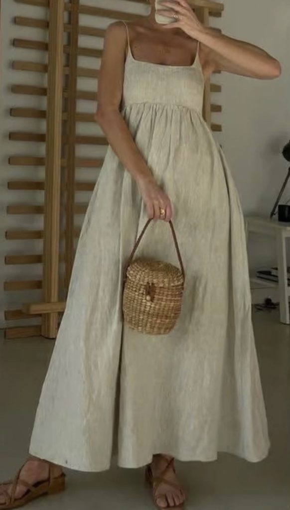 Cream Dress August Outfit Ideas