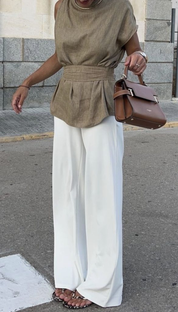 Pop of Brown Outfit idea