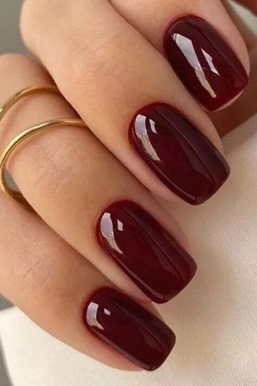 Deep Red Nails