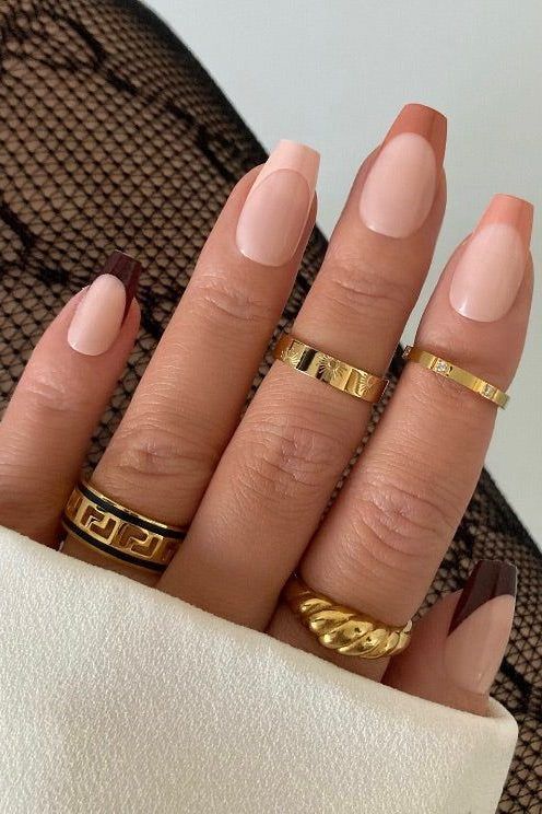 Autumn French Tip Nails