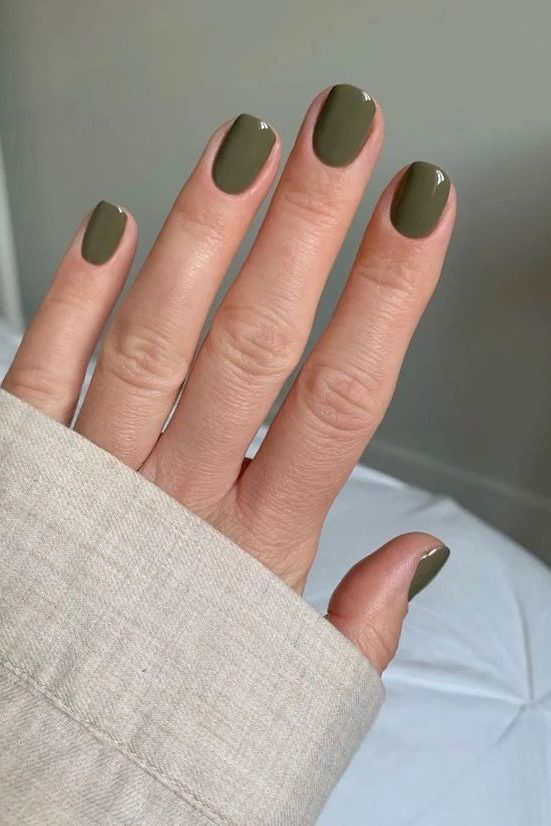 Olive Green Nails