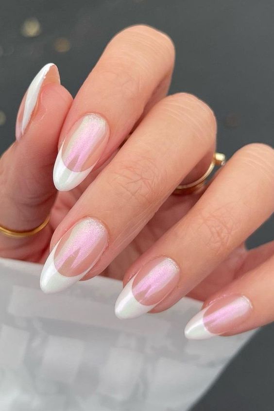 Glazed French Tip nail ideas