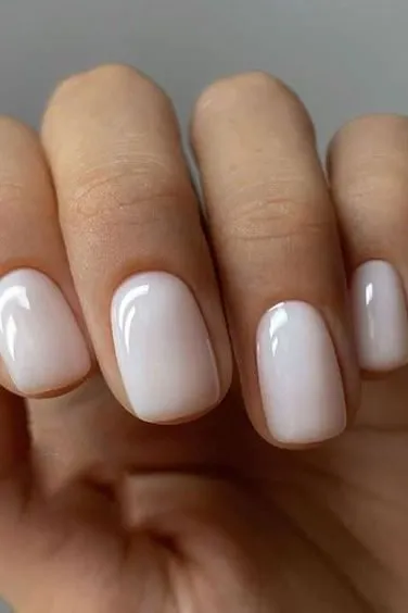 short milky white nails