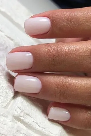 short milky white classy clean nails