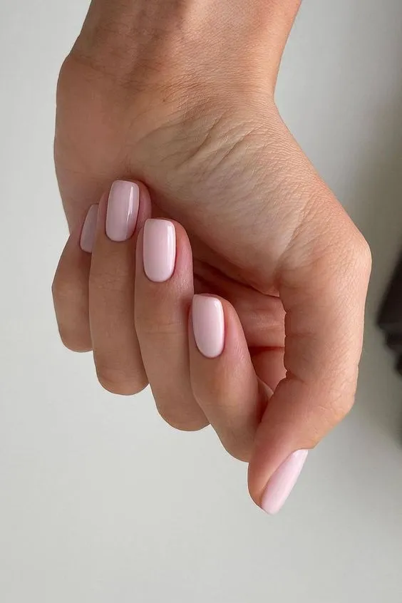 soft pink nails