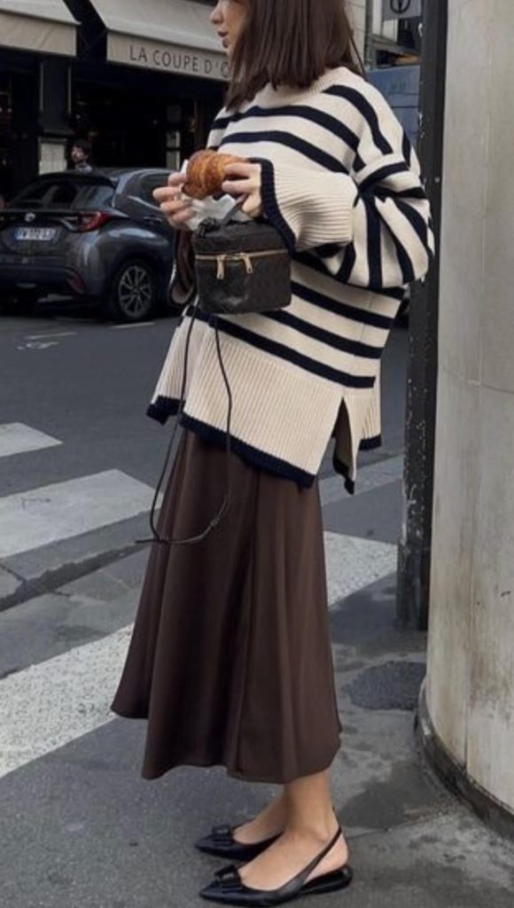 Chocolate Brown Slip Skirt Outfits