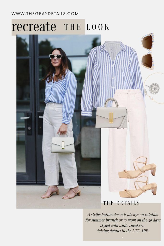 Striped button down outfit