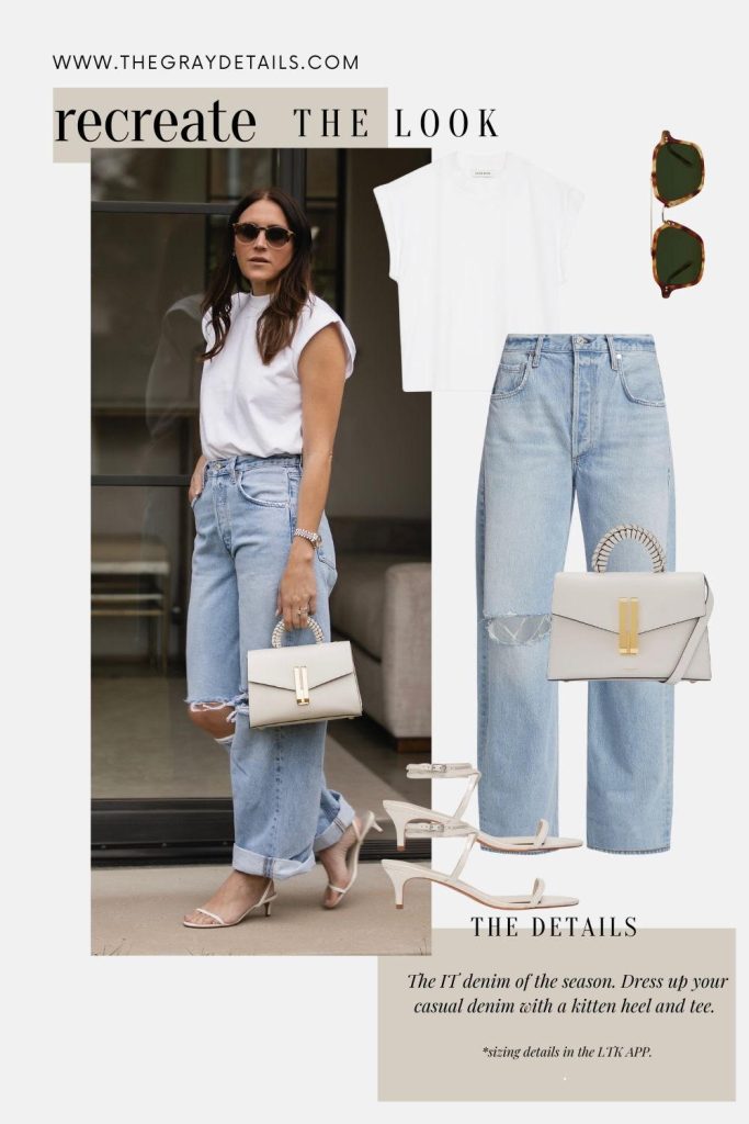 jeans with kitten heels