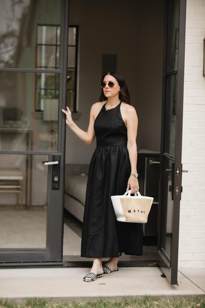 High Neck A-Line Maxi Dress