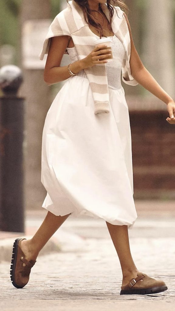 White Dress transitional casual weekend outfits