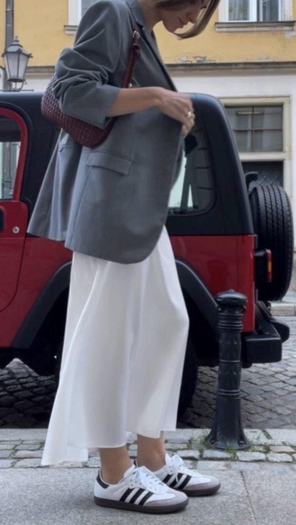 White Dress transitional casual weekend outfits
